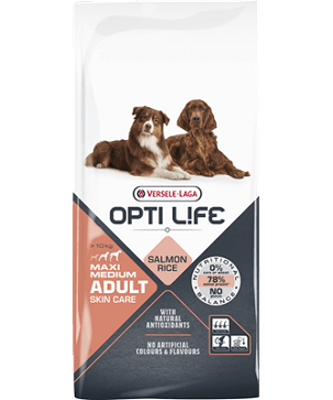 Opti Life Maxi Medium Adult Skin Care (Salmon Rice) Zsákos Kiszerelés